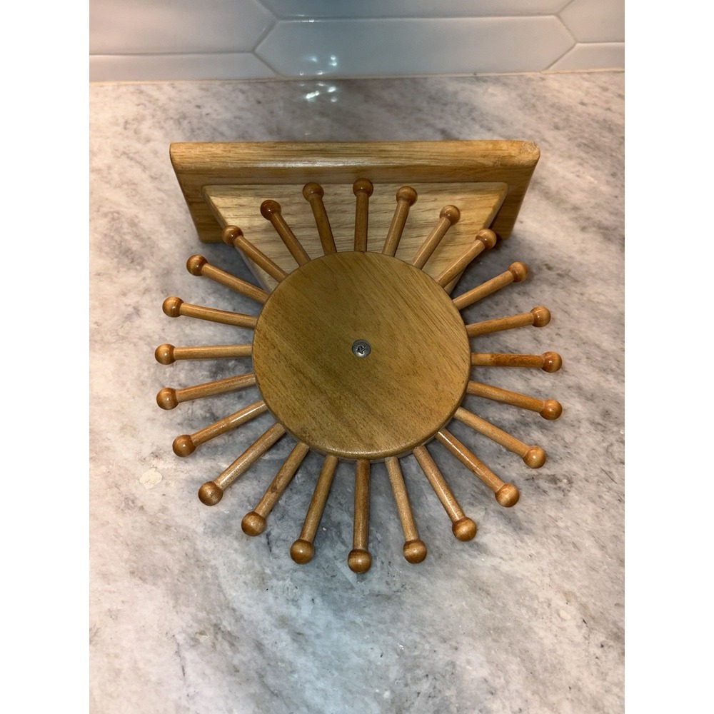 Vintage Wooden Rotating Tie Rack Wall Mount Belt Scarf Holder Organizer Cracks
